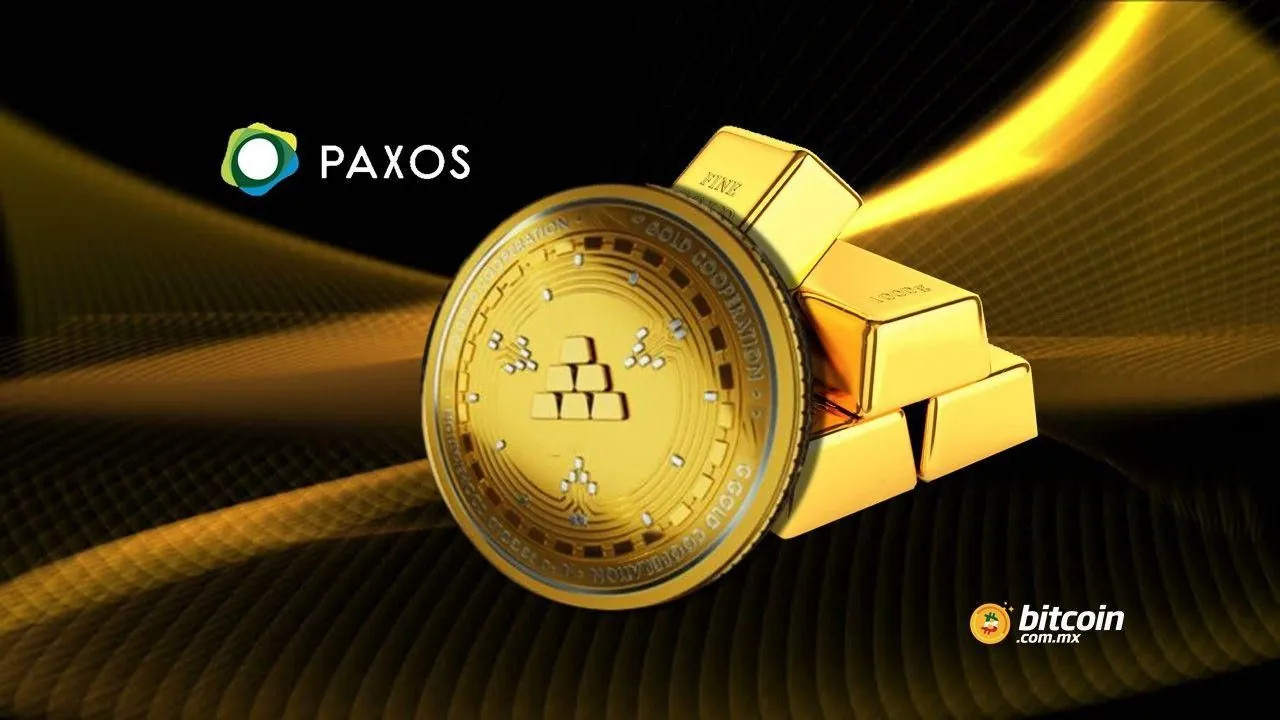 Token de oro de Paxos junto a lingotes de oro